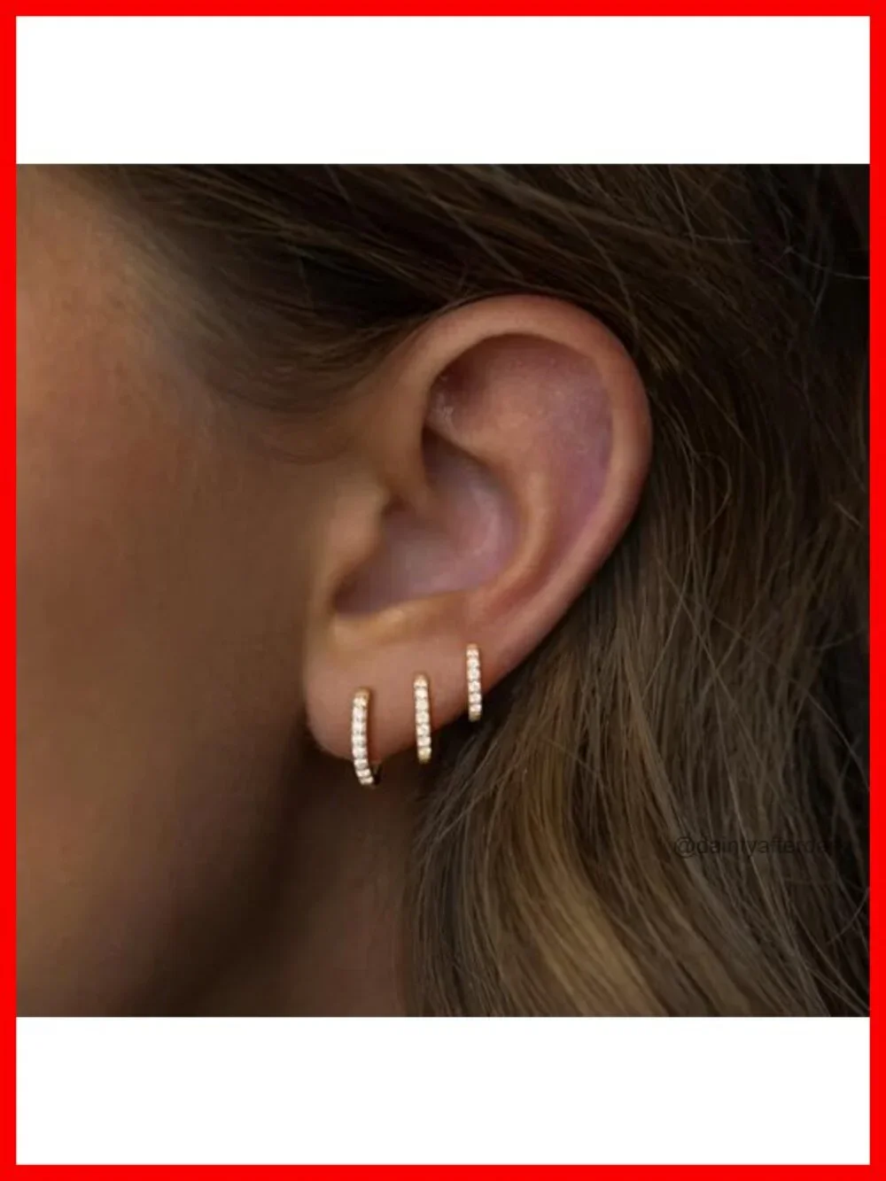 14K Gold Plated Sterling Silver Huggie Hoop Earrings Set - Hypoallergenic Dainty